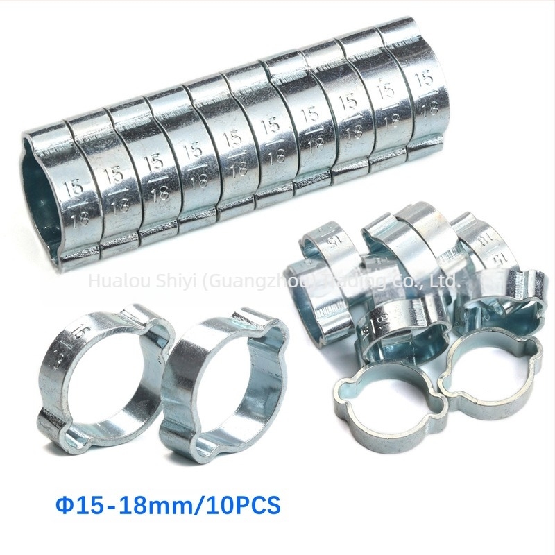 Clamă pentru țevi, cu urechi duble, galvanizată, pentru țevi de 5–20 mm, marcă SY