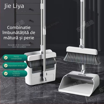 Set mătură și făraș pliabil - material PP, model 049, 1 set, 0,95 kg