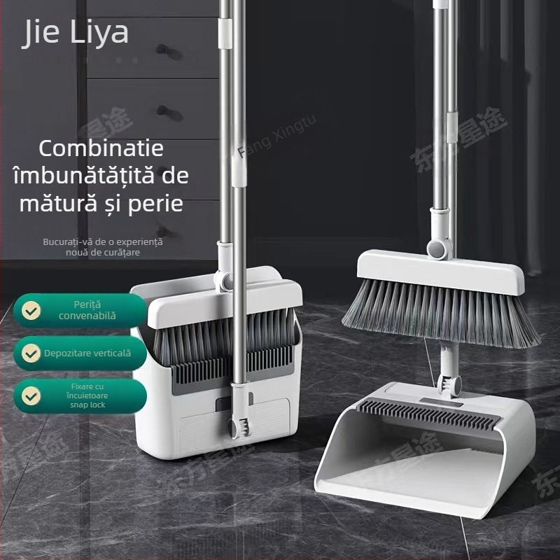 Set mătură și făraș pliabil - material PP, model 049, 1 set, 0,95 kg