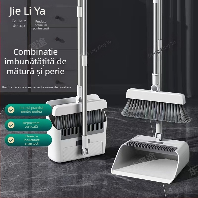 Set mătură și făraș pliabil - material PP, model 049, 1 set, 0,95 kg