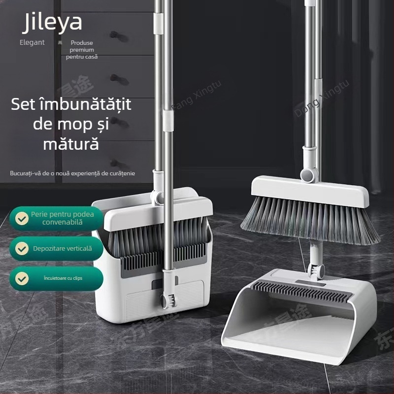 Set mătură și făraș pliabil - material PP, model 049, 1 set, 0,95 kg