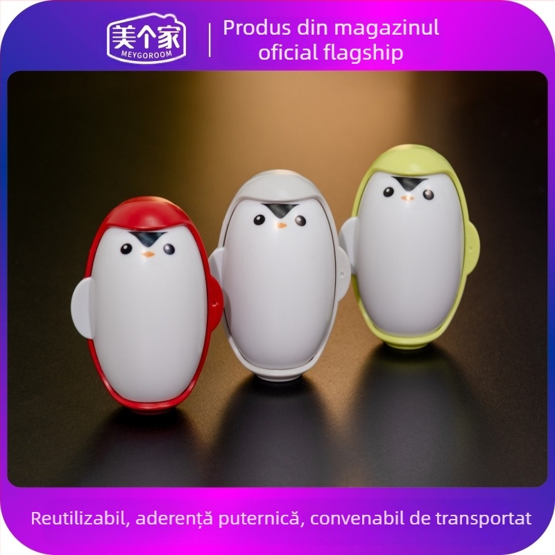 Rulou lavabil pentru îndepărtarea părului, design de pinguin, cu aderență puternică, comod de folosit