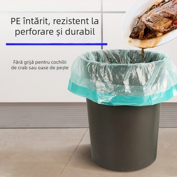 HS pungi de gunoi cu șnur, din HDPE, de unică folosință, pentru uz casnic, grosime 0,011 mm