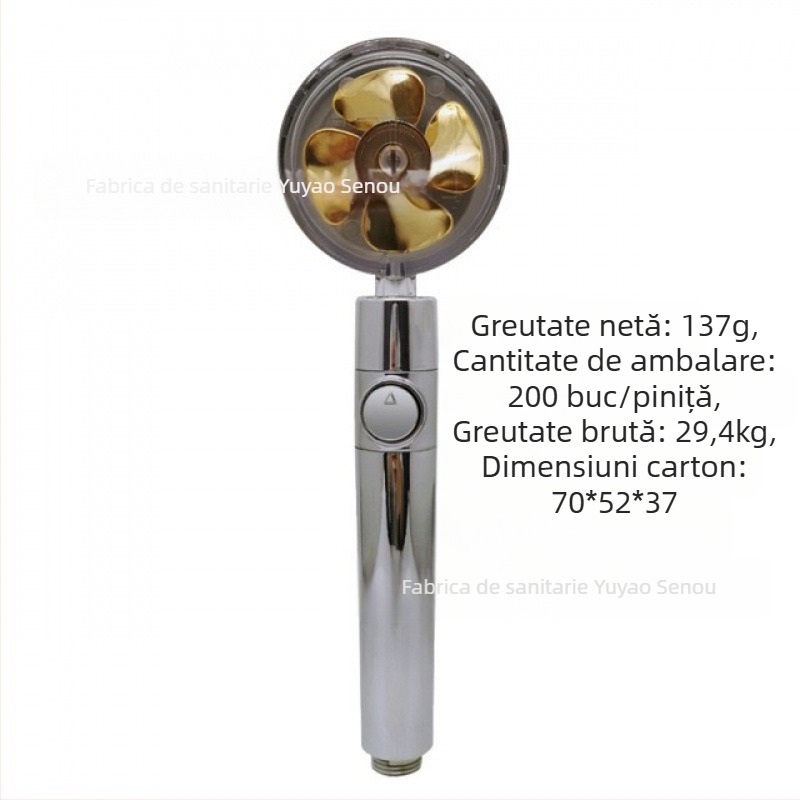 Cap de duș - Model: Small Waist Shower Head, ABS, Rotund, Funcție ploaie, Montaj cu filet
