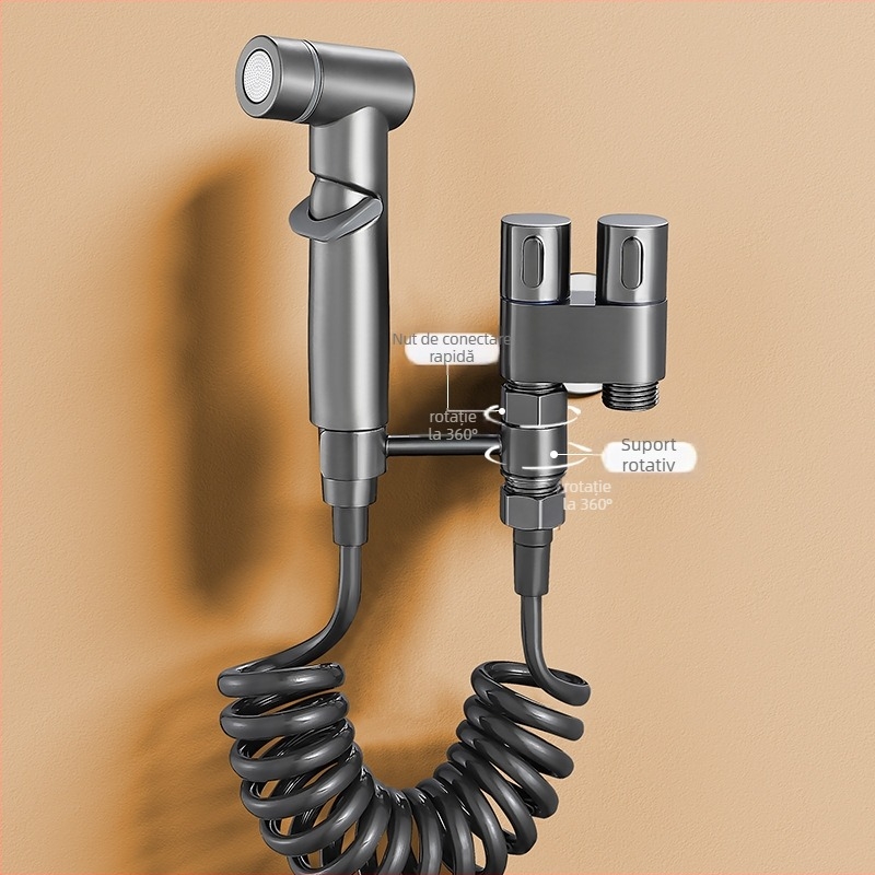 Duș de spălare pentru toaletă, corp din cupru, cu amplificator de presiune înaltă, pentru uz casnic