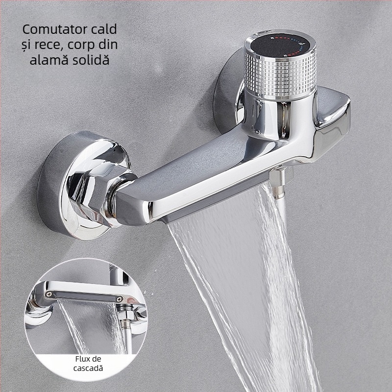 Set de duș din cupru, montaj încastrat, funcție ploaie, cap de duș pătrat, model 7030