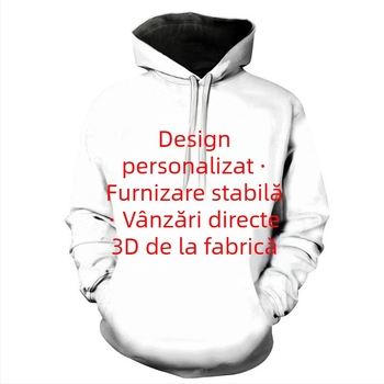 Hanorac cu glugă | Croială Slim, Imprimare 3D cu model animal, Guler rotund, Poliester 96%