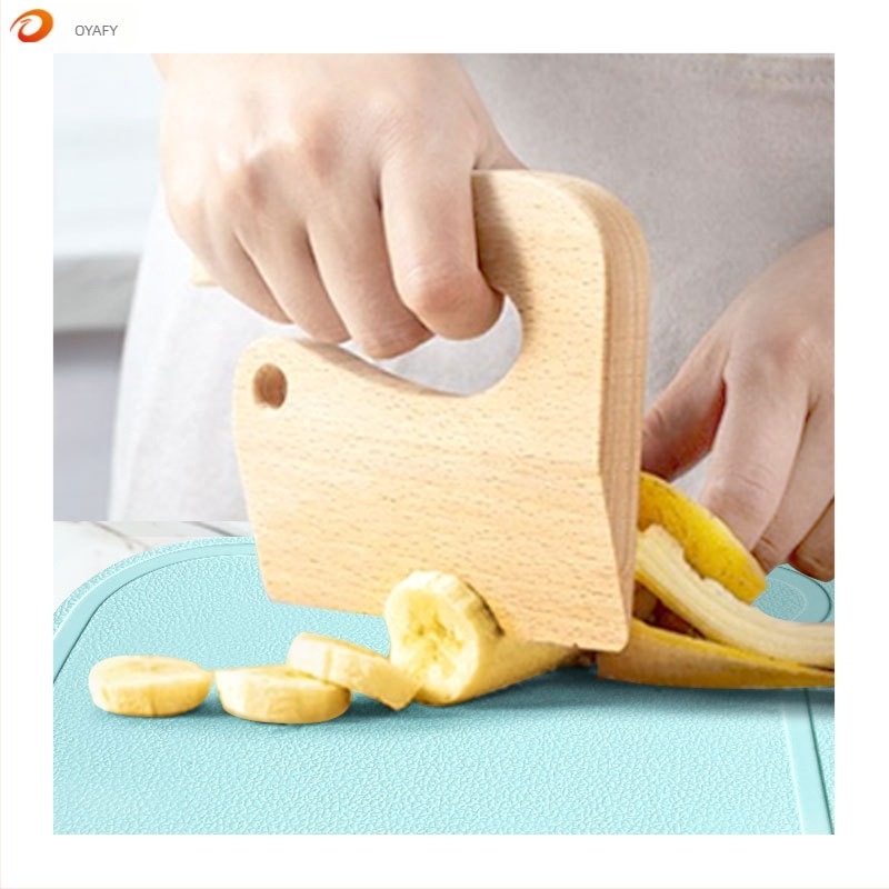 Set de cuțite din plastic pentru fructe pentru copii, lamă în formă de val, decojitor și matriță pentru biscuiți — PP+TPR, lungimea lamei 16.5 cm, lungimea totală 27.5 cm, turnare prin injecție