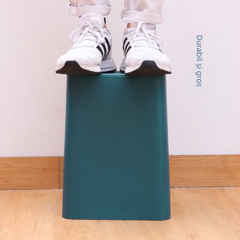 Coș de gunoi casnic cu capac, deschidere prin apăsare, formă pătrată, 12 L, din plastic