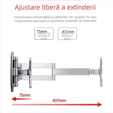 Suport de perete universal pentru LCD monitor/TV, rotativ, extensibil, reglabil, model W100, Creation Vision