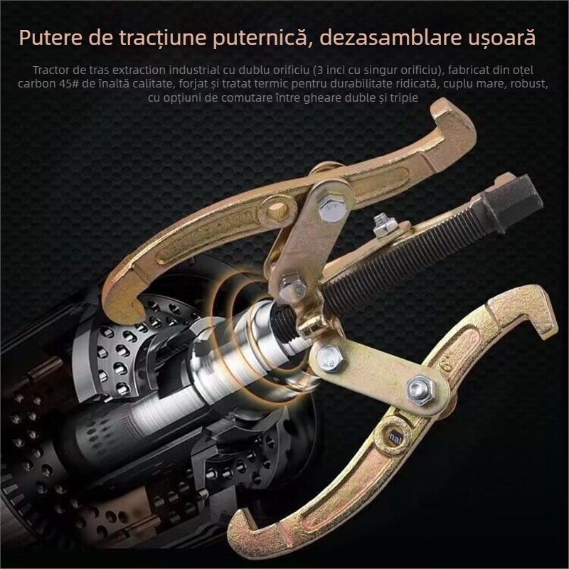 Unealtă de demontare a rulmenților cu trei brațe – extractor universal, cleme de prindere, oțel carbon, seria de tractare