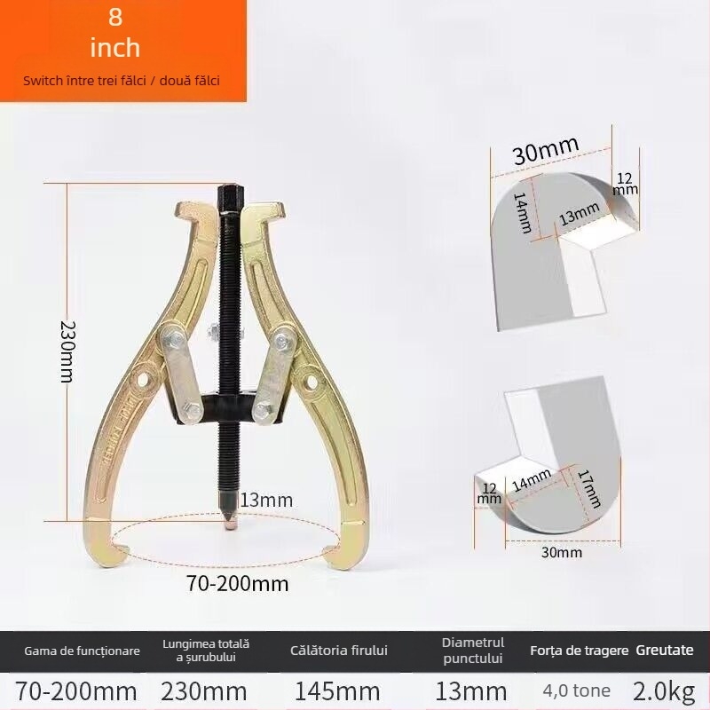 Unealtă de demontare a rulmenților cu trei brațe – extractor universal, cleme de prindere, oțel carbon, seria de tractare
