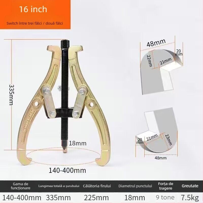 Unealtă de demontare a rulmenților cu trei brațe – extractor universal, cleme de prindere, oțel carbon, seria de tractare