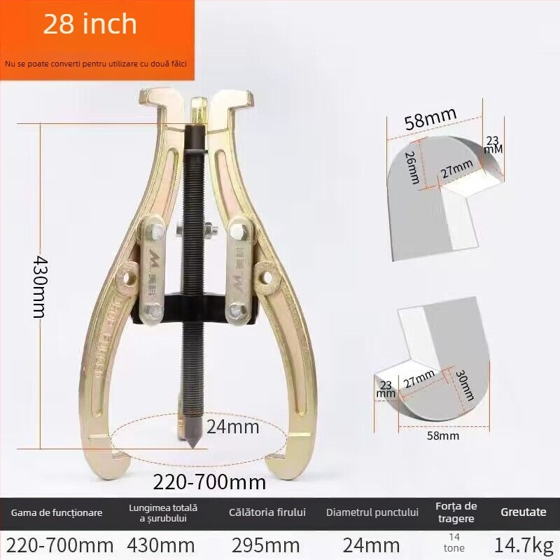 Unealtă de demontare a rulmenților cu trei brațe – extractor universal, cleme de prindere, oțel carbon, seria de tractare