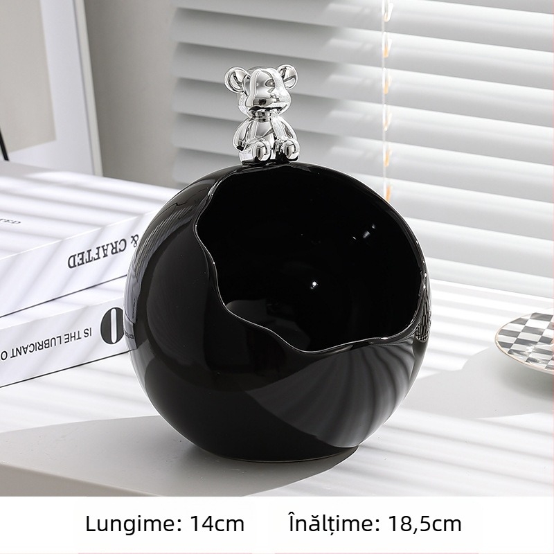 Set ceramic pentru depozitare pe birou și coș de gunoi, stil lux ușor, mic recipient pentru obiecte zilnice, decor pentru sufragerie