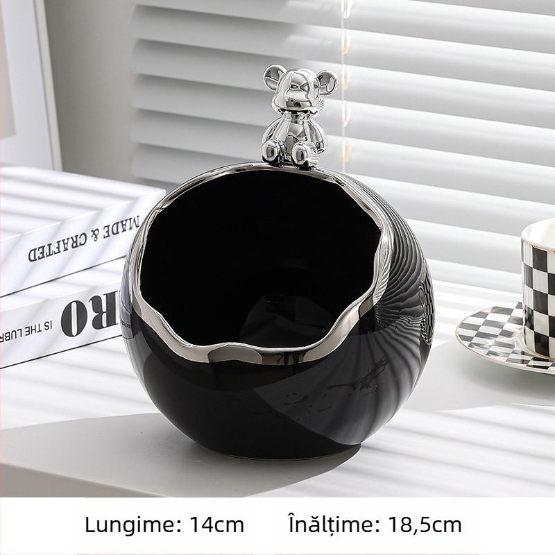 Set ceramic pentru depozitare pe birou și coș de gunoi, stil lux ușor, mic recipient pentru obiecte zilnice, decor pentru sufragerie
