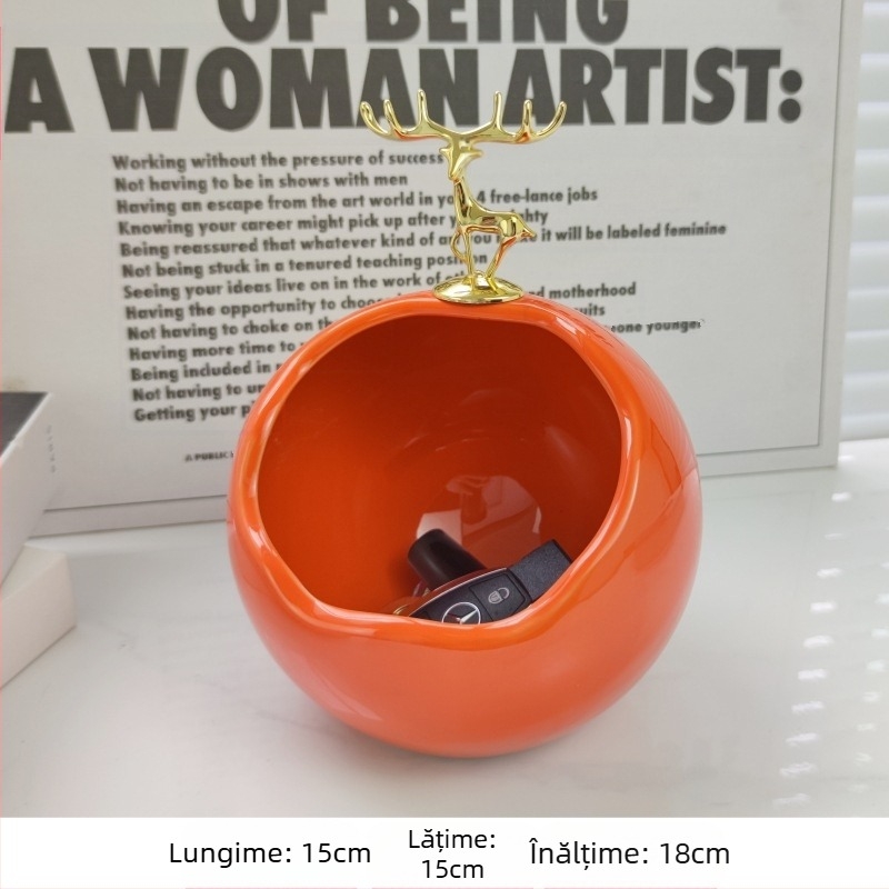 Set ceramic pentru depozitare pe birou și coș de gunoi, stil lux ușor, mic recipient pentru obiecte zilnice, decor pentru sufragerie