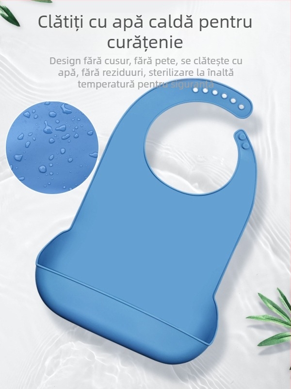 Bibs din silicon pentru adulți, impermeabil, absorbant pentru salivă