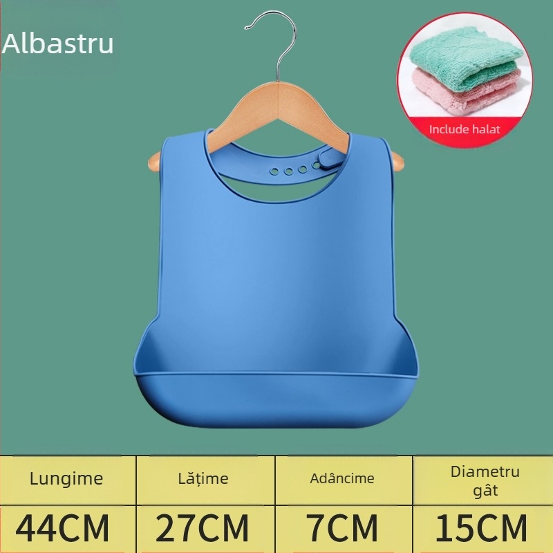 Bibs din silicon pentru adulți, impermeabil, absorbant pentru salivă