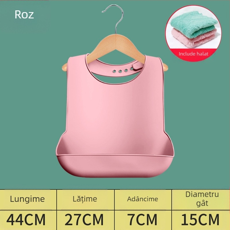 Bibs din silicon pentru adulți, impermeabil, absorbant pentru salivă