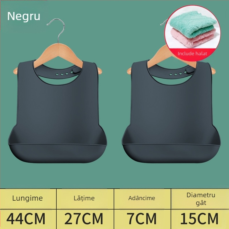 Bibs din silicon pentru adulți, impermeabil, absorbant pentru salivă
