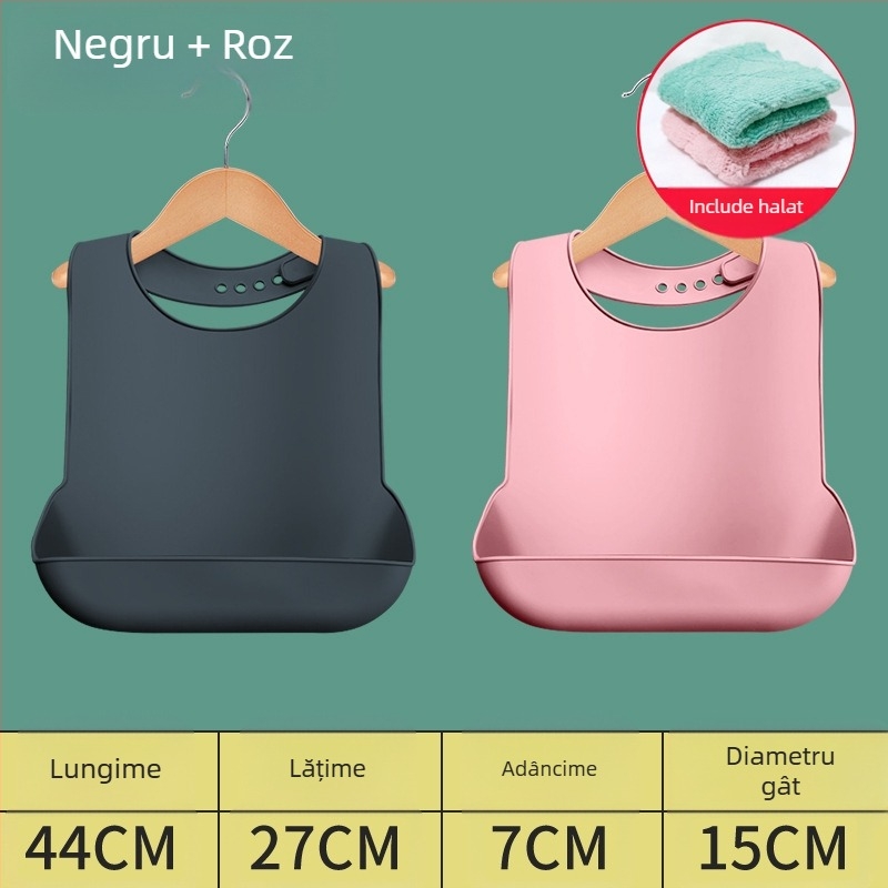 Bibs din silicon pentru adulți, impermeabil, absorbant pentru salivă
