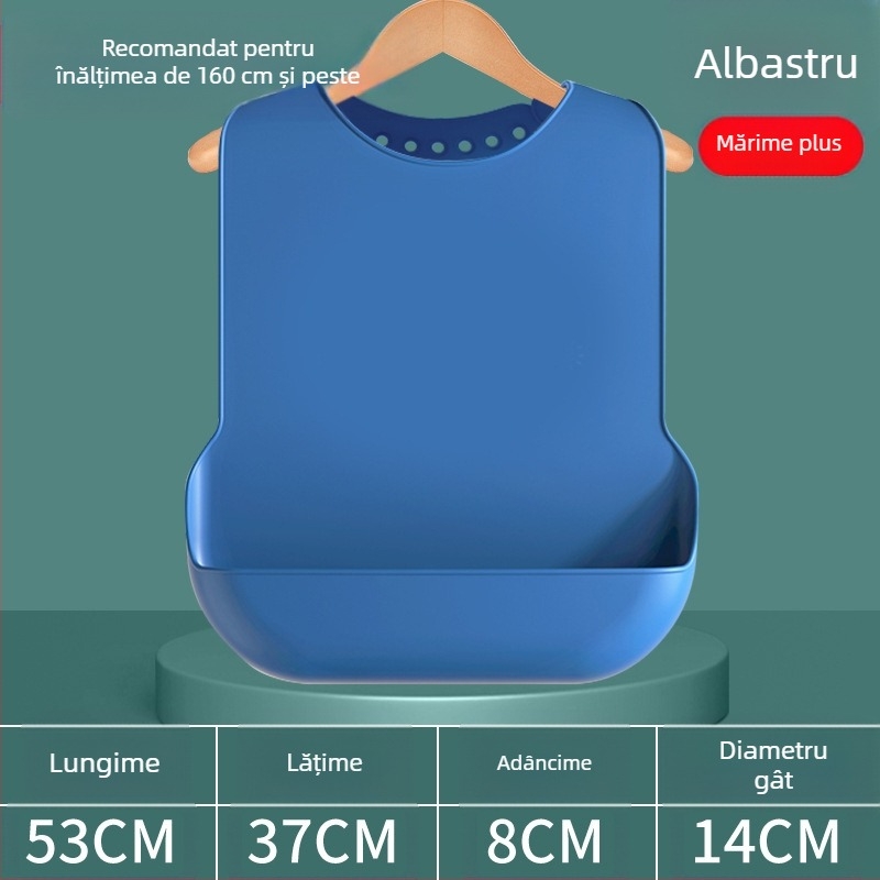 Bibs din silicon pentru adulți, impermeabil, absorbant pentru salivă