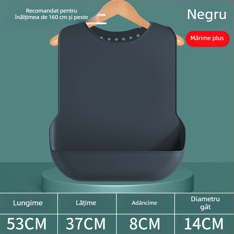 Bibs din silicon pentru adulți, impermeabil, absorbant pentru salivă