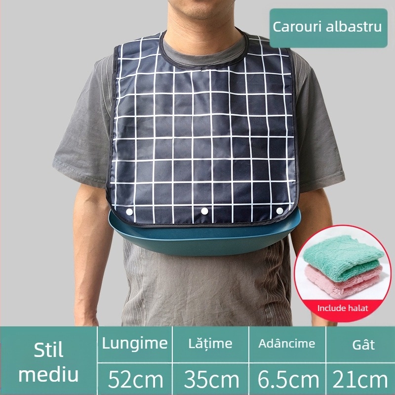 Bibs din silicon pentru adulți, impermeabil, absorbant pentru salivă