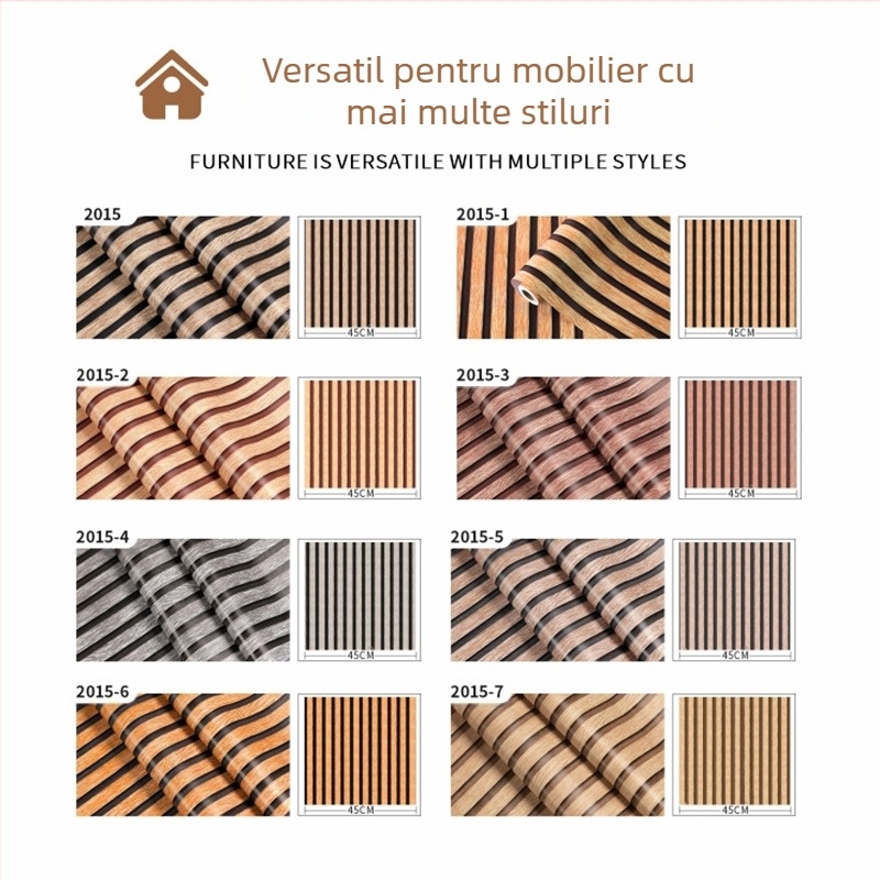 Finisaj de perete cu textură lemn – PVC, rezistent la apă, mucegai și pete, autoadeziv, decor premium