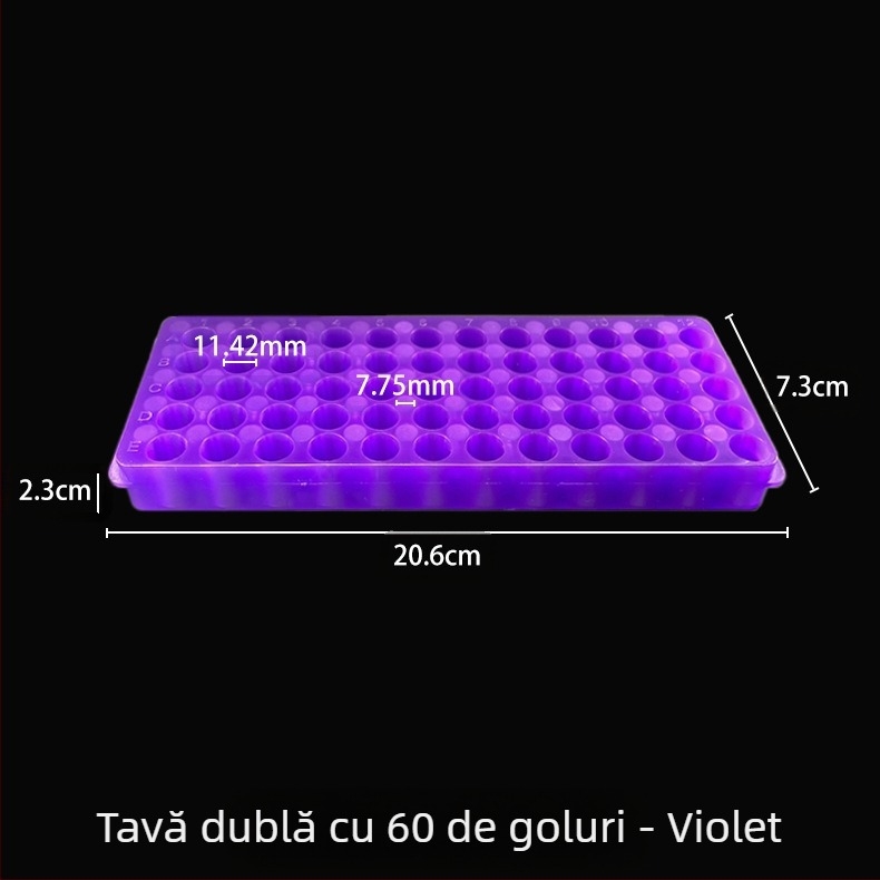 Placă cu 60 găuri, panou dublu, material nou, capacitate 0.5/1.5/2 ml