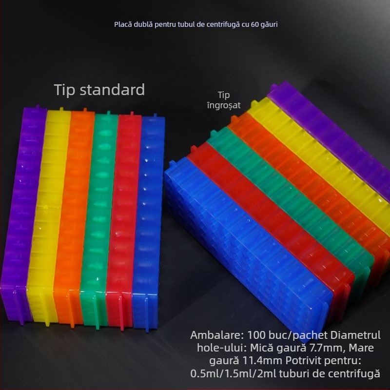 Placă cu 60 găuri, panou dublu, material nou, capacitate 0.5/1.5/2 ml