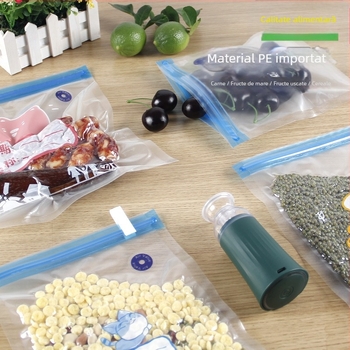 Sac vid cu valve și fermoar – de calitate alimentară, reutilizabil, sigilare automată, ambalaj vid cu compresie