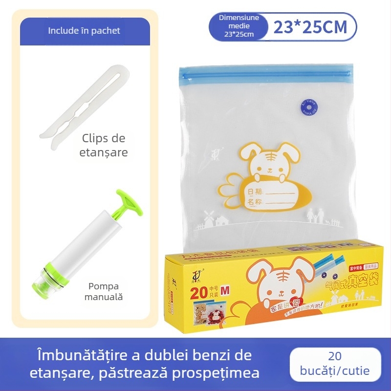 Sac vid cu valve și fermoar – de calitate alimentară, reutilizabil, sigilare automată, ambalaj vid cu compresie