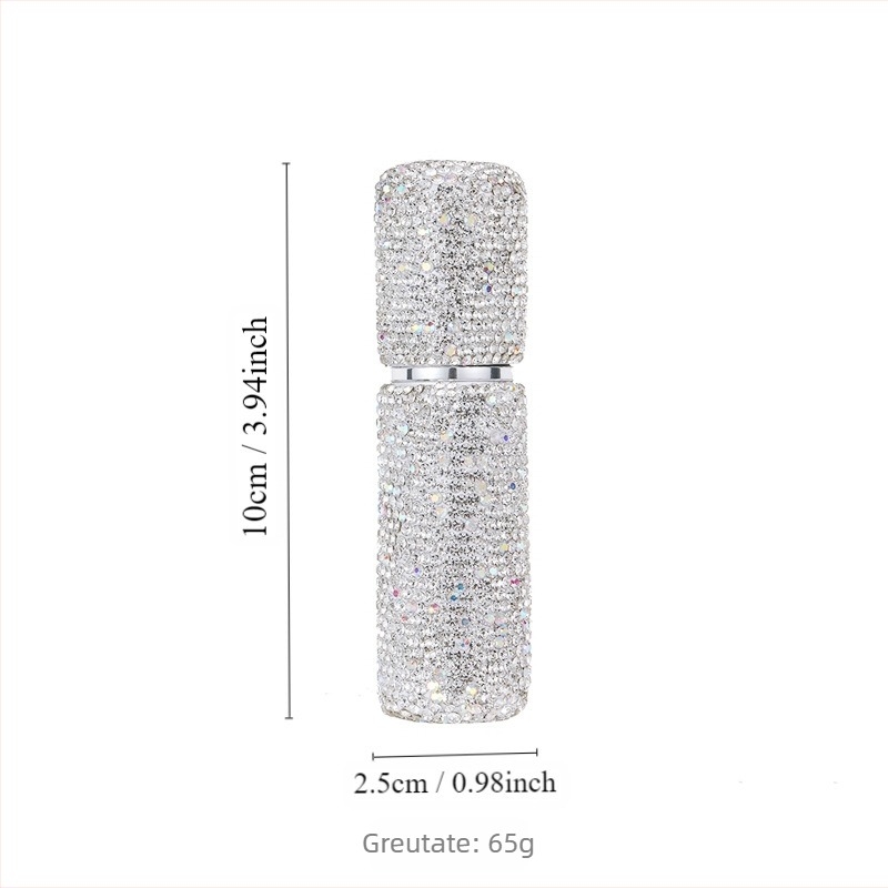 Sticlă de parfum din sticlă, încrustată cu diamante, cu pulverizator – mini pentru călătorii, Shangchuang