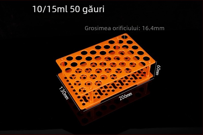 Raft pentru tuburi de centrifugare, demontabil, multifuncțional, compatibil cu tuburi de 10 ml, 15 ml și 50 ml, model WP