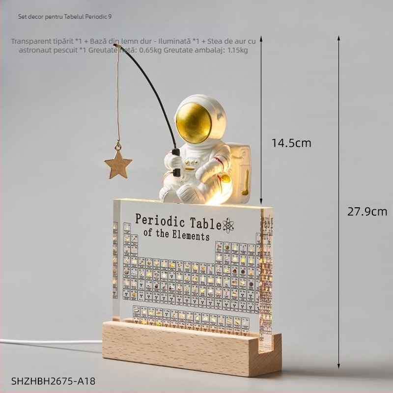 Model acrilic al elementului din tabelul periodic – stil simplu, licență IP, material plastic/rezină