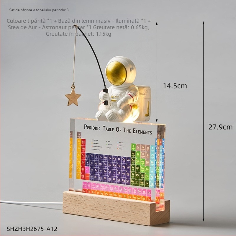 Model acrilic al elementului din tabelul periodic – stil simplu, licență IP, material plastic/rezină