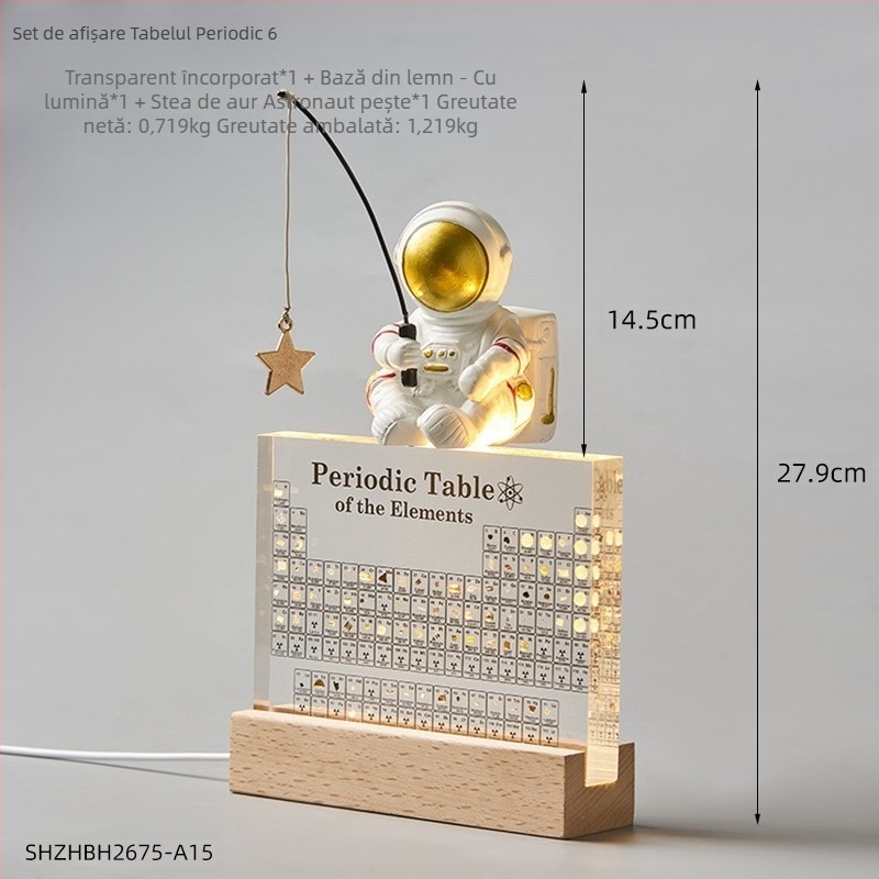 Model acrilic al elementului din tabelul periodic – stil simplu, licență IP, material plastic/rezină