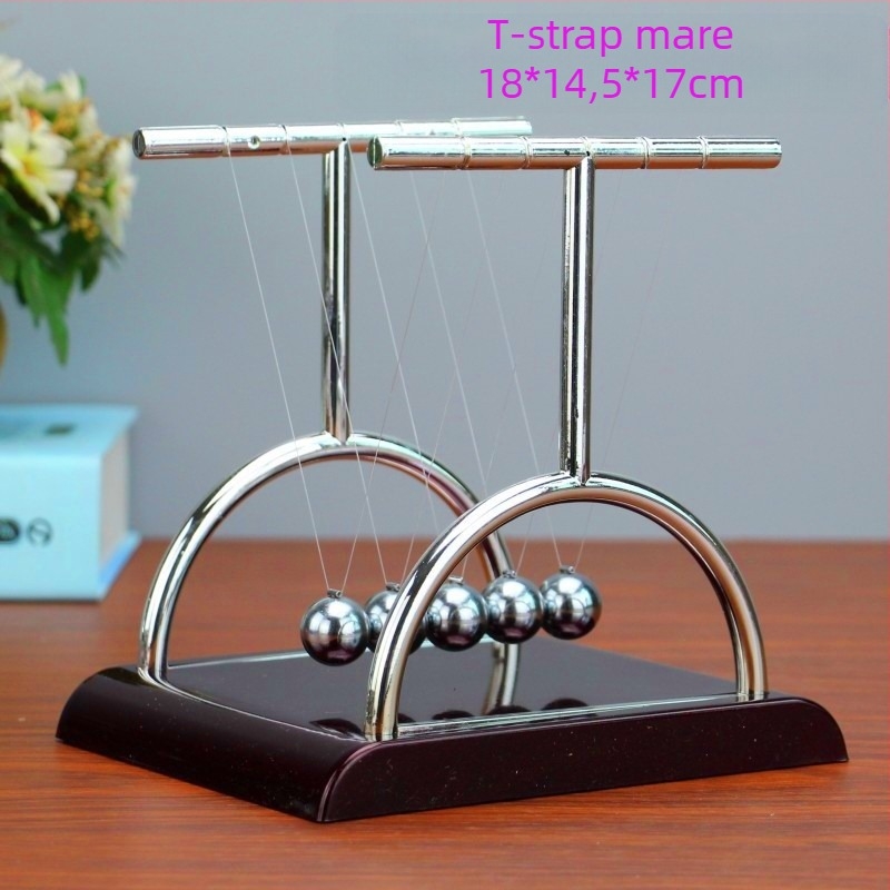 Pendul Newton decorativ, metal, electroplatare, lucrat manual, decor pentru birou