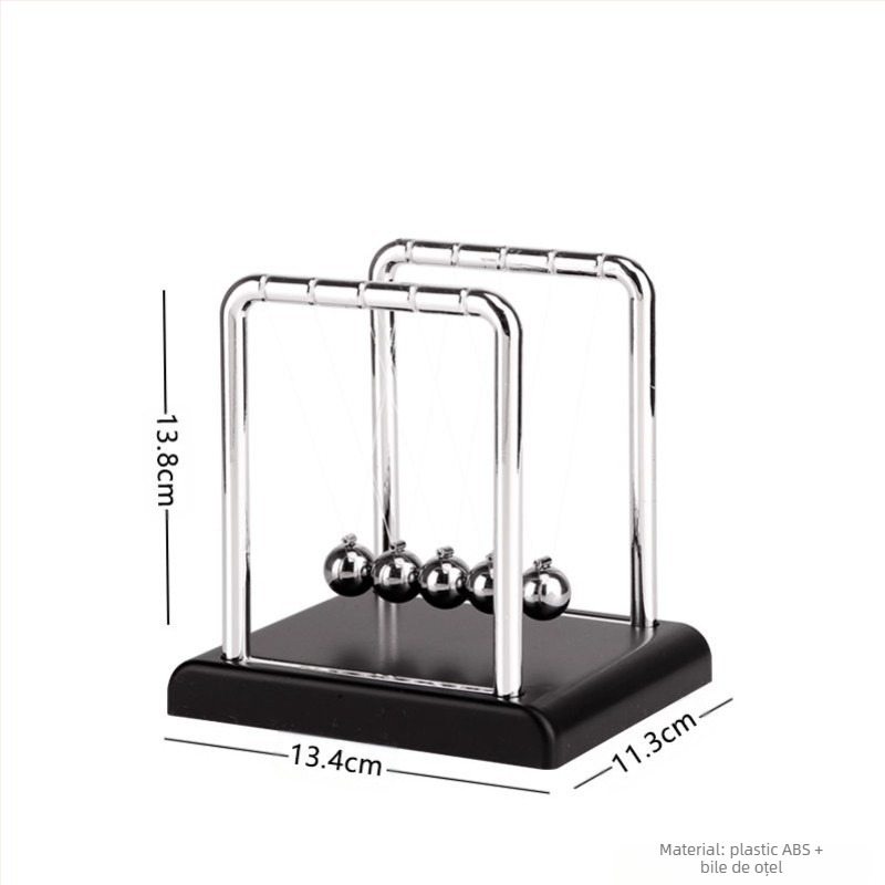 Pendul Newton decorativ, metal, electroplatare, lucrat manual, decor pentru birou
