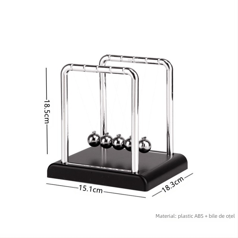 Pendul Newton decorativ, metal, electroplatare, lucrat manual, decor pentru birou
