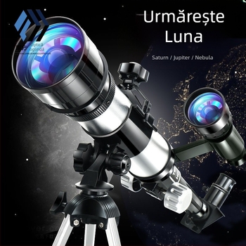 Telescop astronomic pentru copii – nivel începător, optică HD, kit educațional pentru observații stelare, 7–14 ani, multifuncțional, fără baterii
