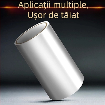 Bandă impermeabilă pentru reparații de scurgeri la țevi PVC, baie și bucătărie, format în spirală stratificat, nucleu din carton, 500% alungire, adeziv puternic rezistent la apă