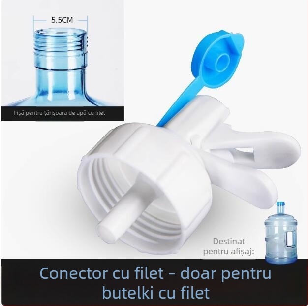 Naju robinet pentru apă îmbuteliată cu dop de praf, plastic alimentar, design modern minimalist