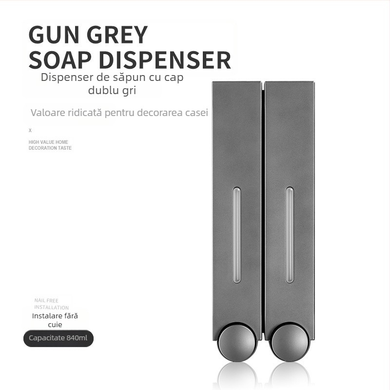 Dozator de săpun montat pe perete, acționat prin apăsare, ABS, turnare prin injecție, design modern minimalist.