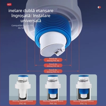 Filtru deodorare cu cinci căi pentru canalizarea bucătăriei — Tip A, ABS, Anyi, stil modern minimalist