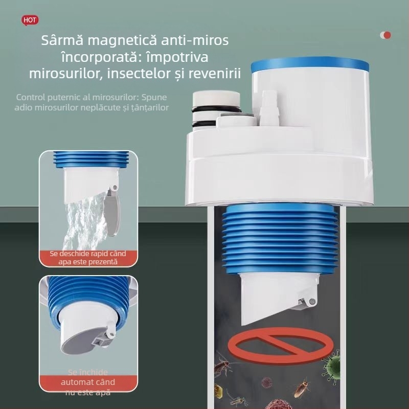 Filtru deodorare cu cinci căi pentru canalizarea bucătăriei — Tip A, ABS, Anyi, stil modern minimalist