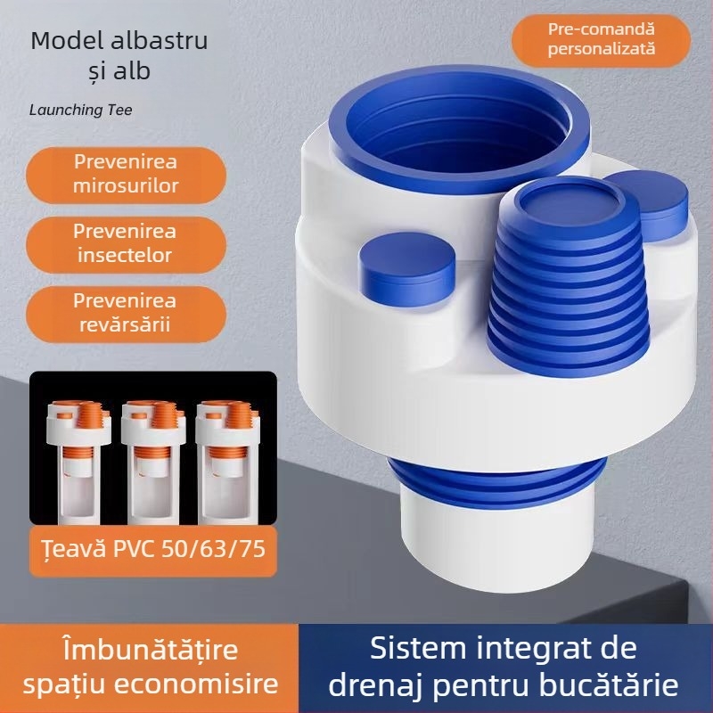 Filtru deodorare cu cinci căi pentru canalizarea bucătăriei — Tip A, ABS, Anyi, stil modern minimalist