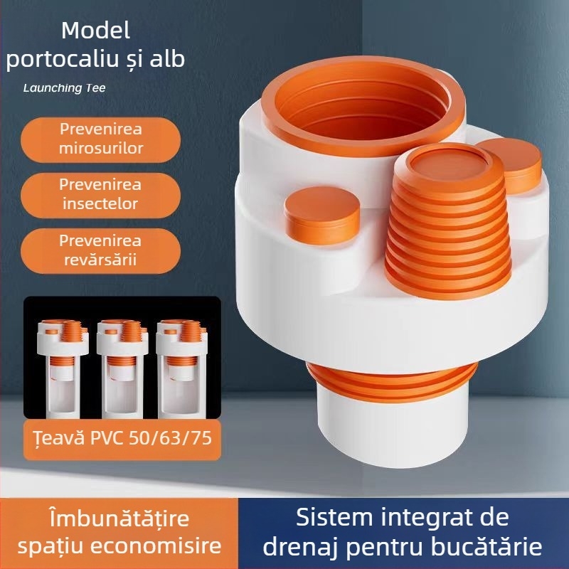 Filtru deodorare cu cinci căi pentru canalizarea bucătăriei — Tip A, ABS, Anyi, stil modern minimalist